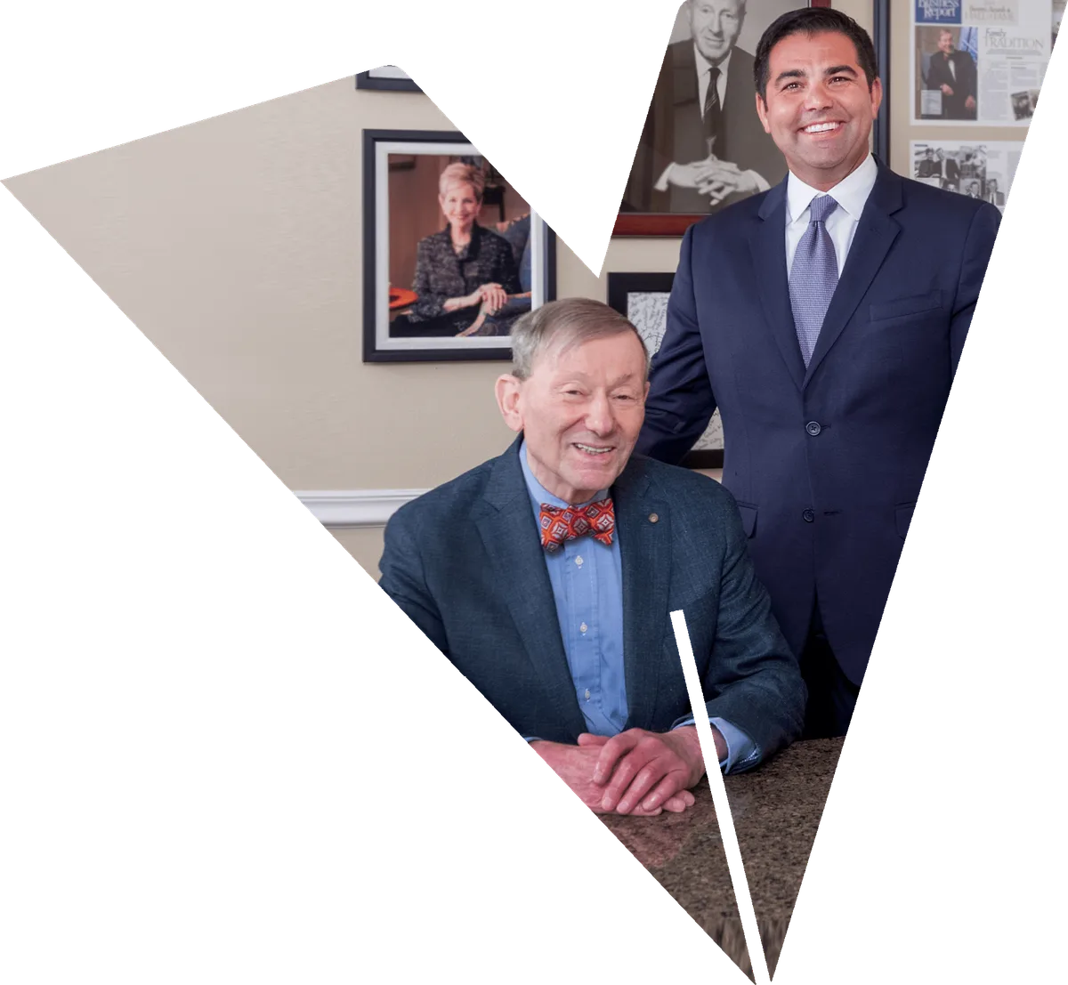 Hans Sternberg, seated, and Craig Broome, standing behind him