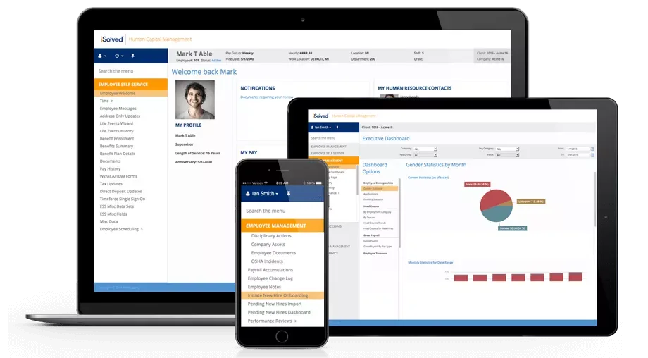 The Highflyer software on a laptop, a tablet and a phone