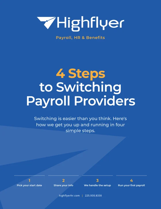 The cover of 4 Steps to Switching Payroll Providers